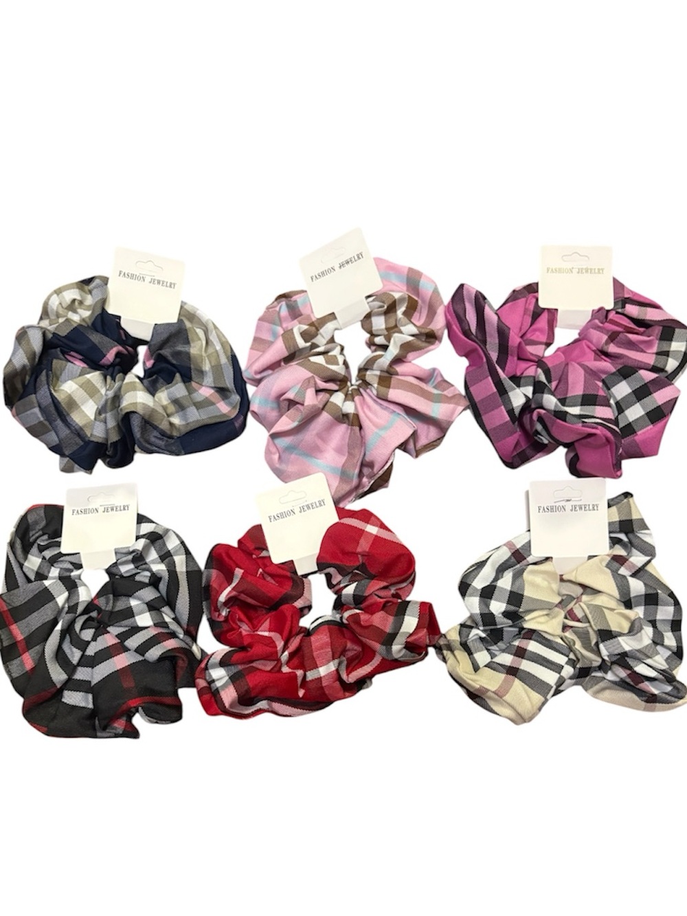 Plaid Scrunchie Hair Tie - Assorted Colors - Picture 1 of 1